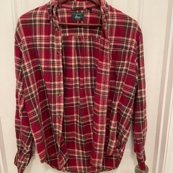 Vintage G.H. Bass & Co. Mens Red Plaid Flannel Shirt - Picture 2 of 9